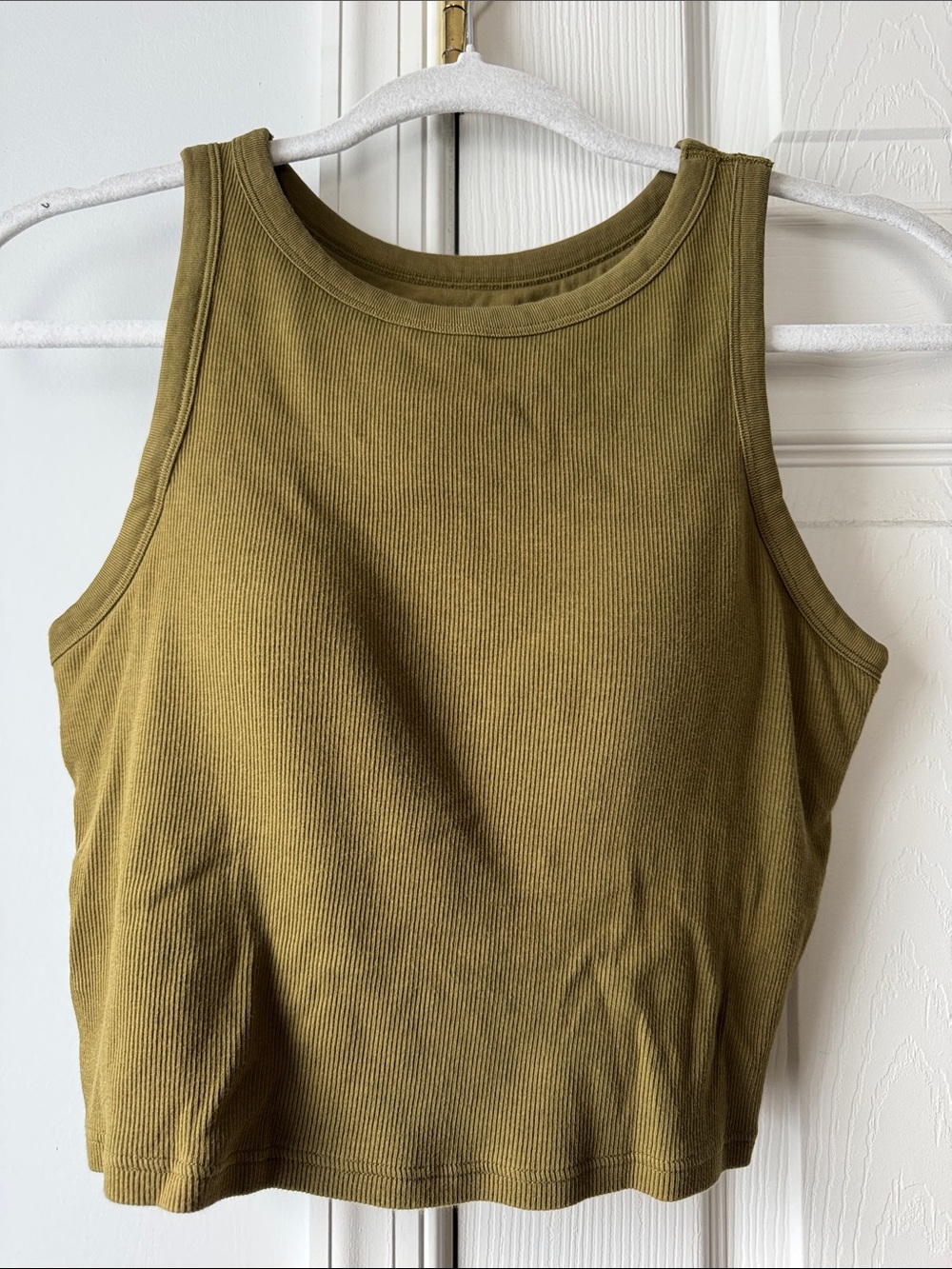 Uniqlo Olive Green Ribbed Bra Tank Top - Women's